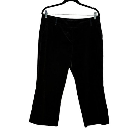 LAUNDRY by Shelli Segal Black Velvet Crop Kick Flare Pants  - 8 - Picture 1 of 9
